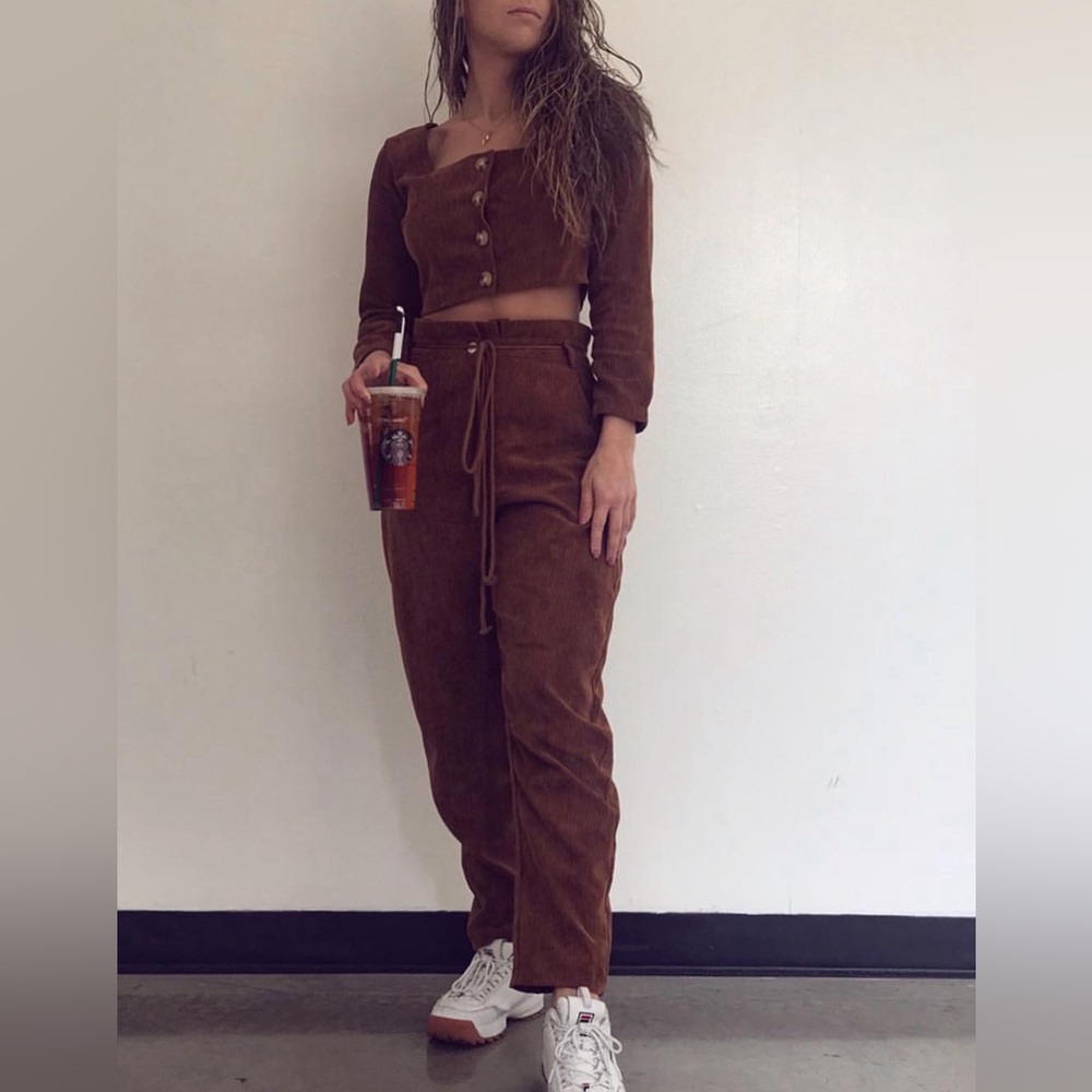 2-piece corduroy pant set